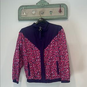 Frank Cheetah Lisa animal print Purple Pink Leopard lightweight Jacket women M